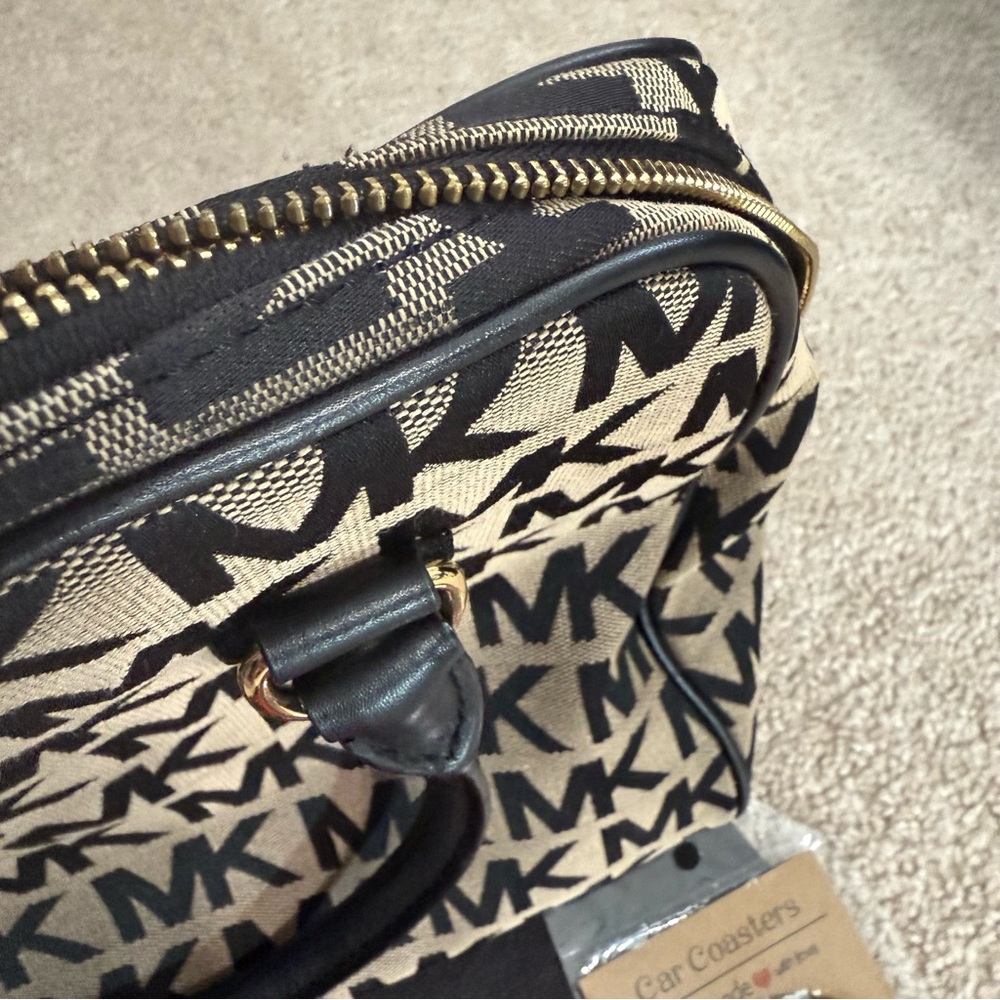 Michael Kors Veronica Monogram Canvas & Leather Dome Satchel - Picture 12 of 13